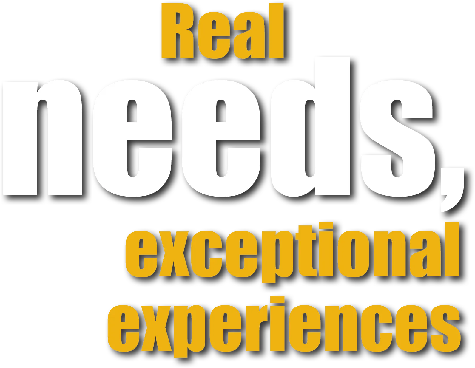 Real needs, exceptional experiences
