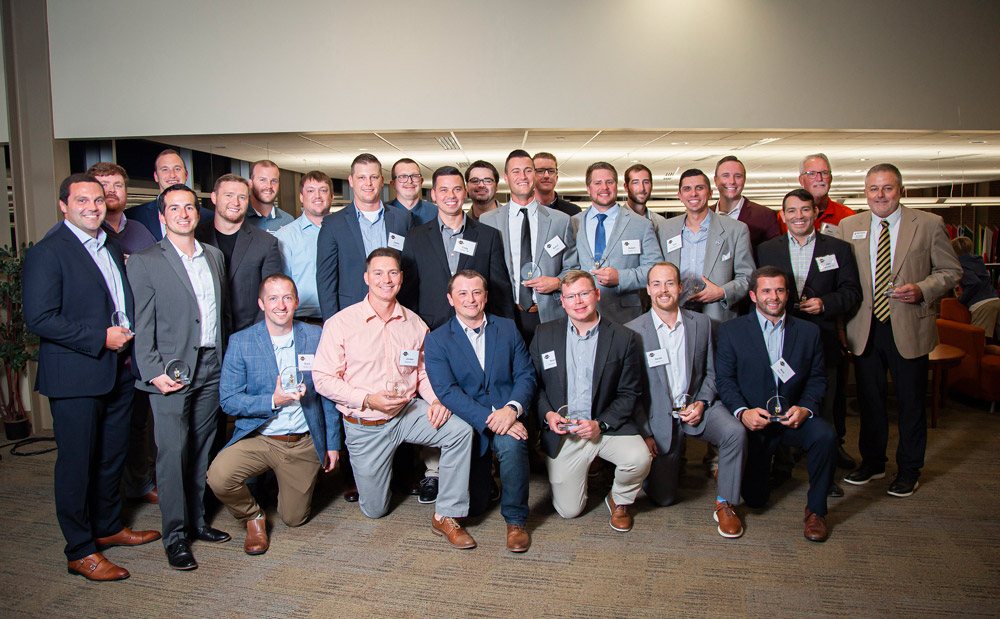Manchester University's 2013 baseball team together for a reunion