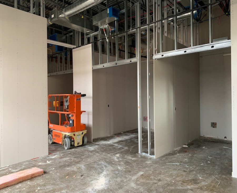 inside of building being constructed